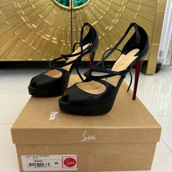Christian Louboutin Shoes - Christian Louboutin Holly Alta 120 black size 36 strappy platform sandals